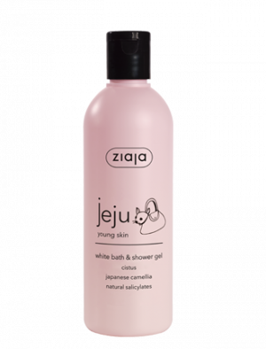 white bath & shower gel