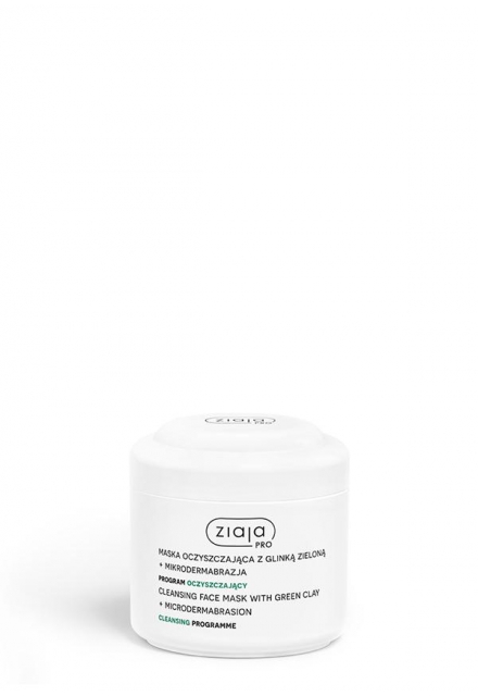 cleansing face mask with green clay + microdermabrasion