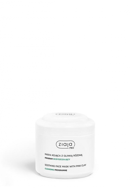soothing face mask with pink clay